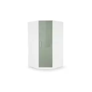 Image of Bayswater White & High Gloss Grey Bedroom Range - Corner Wardrobe