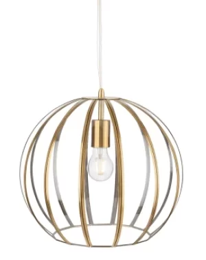 Image of Lincoln Pendant Light Antique Brass with Clear Glass
