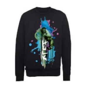 Image of Marvel Avengers Assemble Hulk Art Burst Sweatshirt - Black - M
