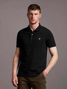 Image of Lyle & Scott Plain Polo Shirt, Black Size M Men