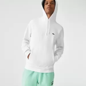 Image of Mens Lacoste Organic Cotton Hooded Sweatshirt Size 4 - M White