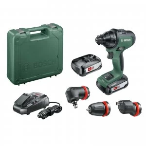 Image of Bosch ADVANCEDDRILL 18v Cordless Drill Driver + 3 Attachments 2 x 2.5ah Li-ion Charger Case