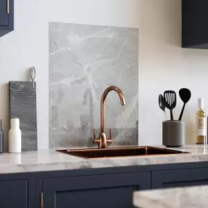 Image of House Beautiful Pietra Self-Adhesive Glass Splashback 900 x 750mm in Grey