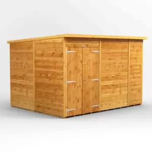 Image of Power 10' x 8' Pent Windowless Double Door Garden Shed