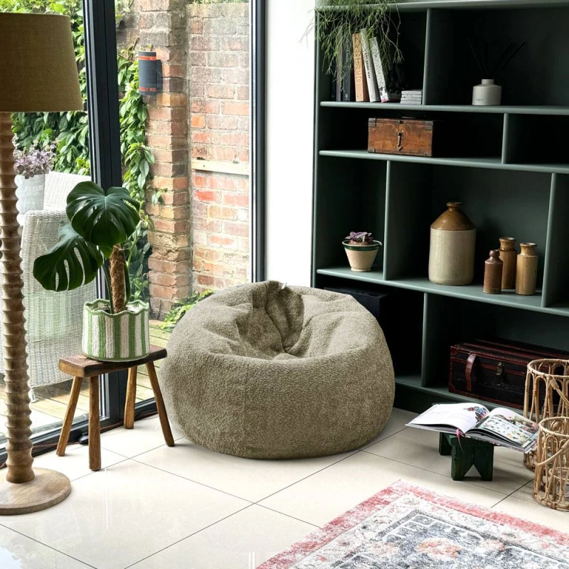 Image of Rucomfy Fabric Snug Slouchbag Beanbag - Light Brown