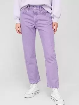 Image of Levis 501&reg; Crop Natural Dye Straight Leg Jean - Lavender, Purple, Size 28, Inside Leg 28, Women