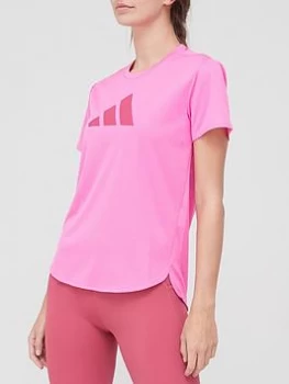 Image of adidas 3 Bar Logo Tee - Pink, Size XS, Women