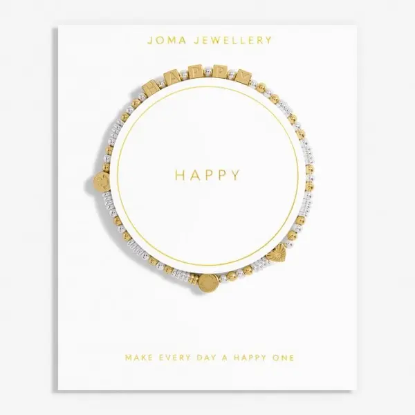 Image of Happy Little Moments Happy Gold Plated 17.5cm Bracelet 7083