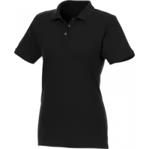 Image of Elevate Womens/Ladies Beryl Short Sleeve Organic Polo Shirt (XL) (Solid Black)