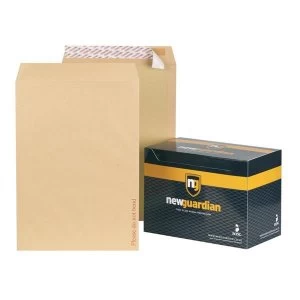 Image of New Guardian C3 Heavyweight Board Backed Peel and Seal Envelopes 130gsm Manilla Pack of 50