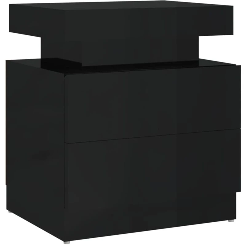 Image of VIDAXL Bedside Cabinet High Gloss Black 45x35x52cm Engineered Wood Vidaxl 8720286344545