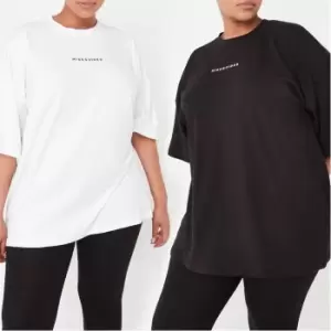 Image of Missguided Plus Size 2 Pack T Shirts - Multi