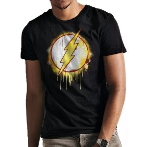 Image of The Flash - Splatter Logo Mens Medium T-Shirt - Black
