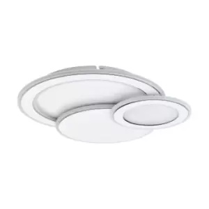 Image of Wall Flush Ceiling Light Colour White Chrome Shade White Plastic Bulb LED 50W