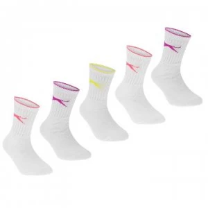 Image of Slazenger Crew Socks 5 Pack Childs - Bright Asst