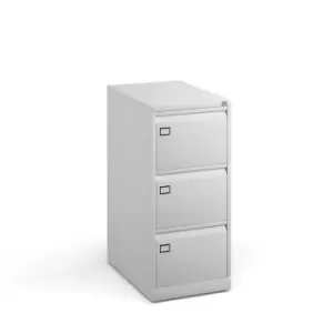 Image of Dams MTO Steel 3 Drawer Executive Filing Cabinet 1016mm High - Silver