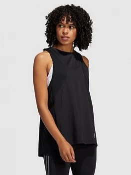 Image of adidas Own The Run Tank Top - Black, Size 2Xs, Women