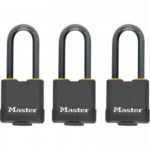 Image of Masterlock Excell Weather Tough Padlock Pack of 3 Keyed Alike 48mm Standard
