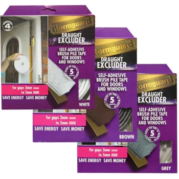 Image of Self adhesive brush pile tape 5m - White