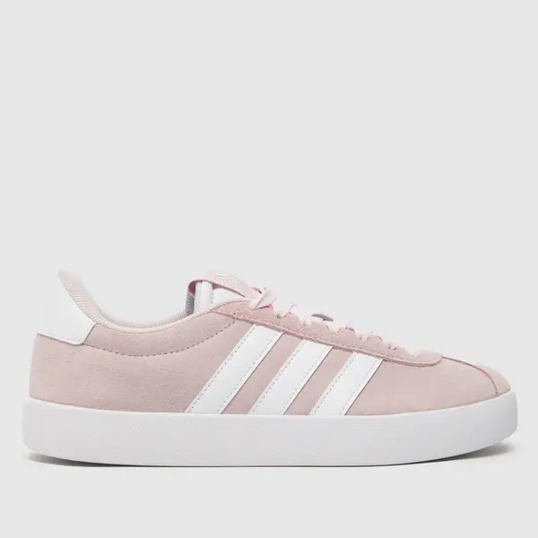 Image of adidas vl court 3.0 trainers in white & pink