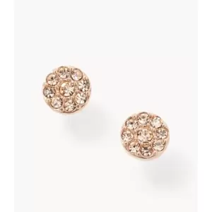 Image of Fossil Womens Sutton Disc Rose-Tone Stainless Steel Stud Earring - Rose Gold