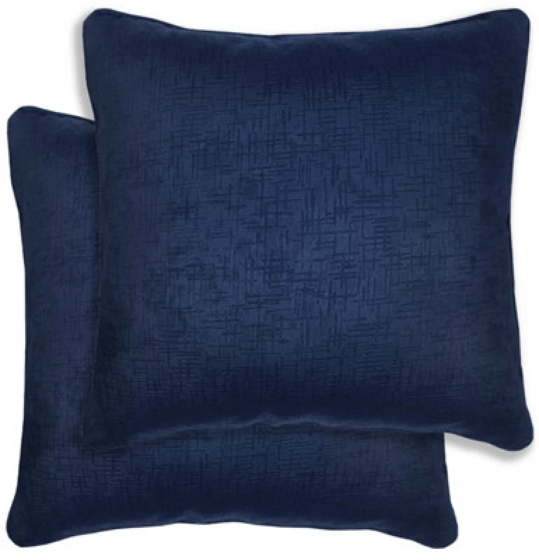 Image of Enhanced Living Pair of Vogue Textured Double Sided Zip Opening Piped Edge Cushion Covers - 43x43cm - Cases Only Navy