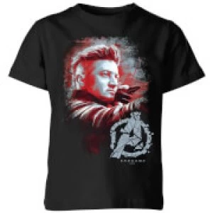 Image of Avengers Endgame Hawkeye Brushed Kids T-Shirt - Black - 7-8 Years