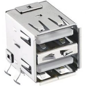 Image of Lumberg 2410 03 USB 2.0 Connector Socket horizontal mount Panel coupling type A angled