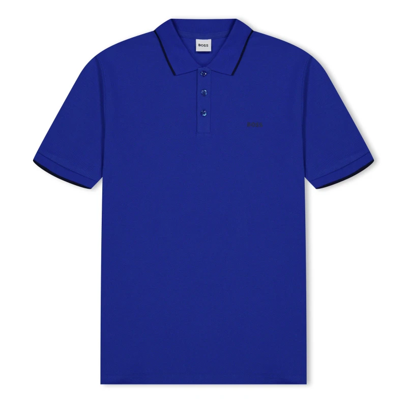 Image of Boss Short Sleeve Polo Juniors - Blue Blue 3 - 4 Years