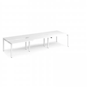 Image of Adapt II Sliding top Triple Back to Back Desk s 3600mm x 1200mm - White