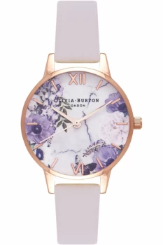 Image of Ladies Olivia Burton Marble Florals Blush & Rose Gold Watch OB16MF02