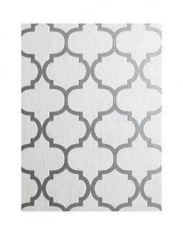Image of Arthouse Beaded Trellis Grey Metallic Vinyl Wallpaper