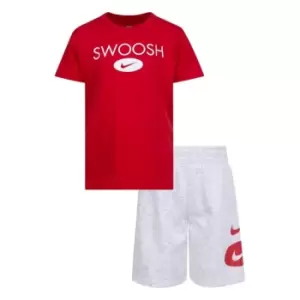 Image of Nike Swoosh T Shirt and Shorts Set Infant Boys - Grey