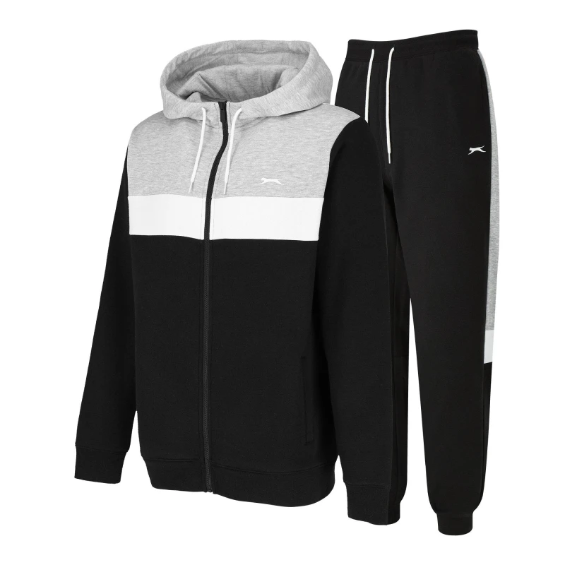 Image of Slazenger Full Zip Tracksuit Mens Black/Grey male S
