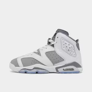 Image of Jordan Air Jordan 6 Retro (Gs), White/Medium Grey-Cool Grey, size: 4, Unisex, Shoes grade school, 384665-100