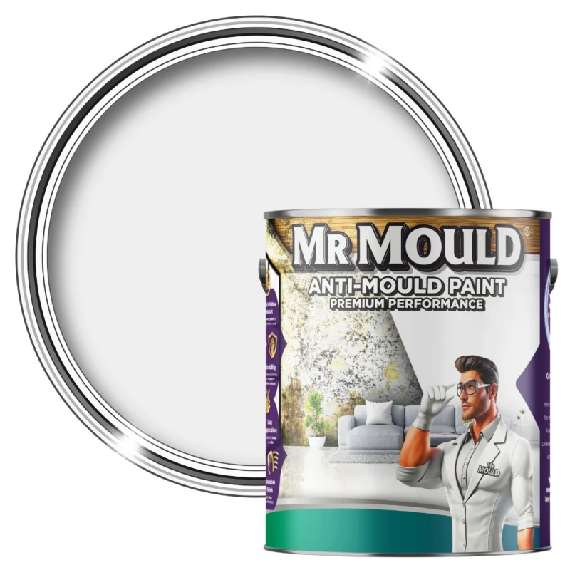 Image of MR MOULD Anti-Mould Paint - 1L - Best Anti Mould Protection Paint for all Interior Walls & Ceilings in Light Grey Light Grey Unisex 1L