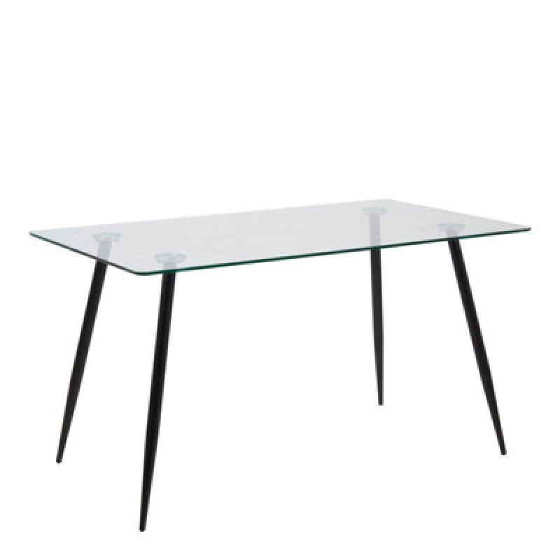 Image of Furniture To Go Wilma Dining Table with Glass Top in Black Unisex