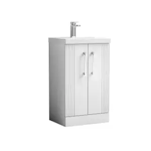 Image of Nuie Deco 500mm Floor Standing 2 Door Vanity & Basin 1 - Satin White