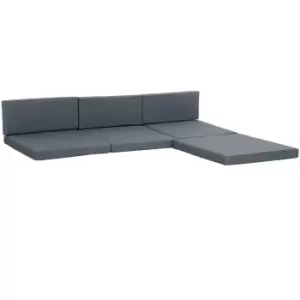 Image of Outsunny Outdoor 7pc Cushion Pad Set for Rattan Furniture - Grey