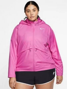 Image of Nike Essential Running Jacket (Curve) - Fuchsia , Fuchsia, Size 26-28=3X, Women