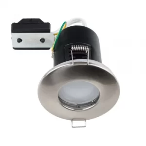 Image of MiniSun Domed Bezel IP65 Fire Rated Bathroom Downlight in Satin Nicke
