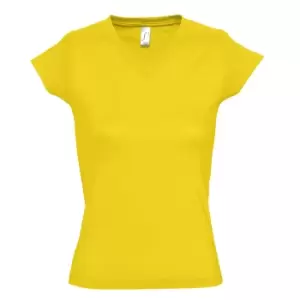 Image of SOLs Womens/Ladies Moon V Neck Short Sleeve T-Shirt (XXL) (Gold)