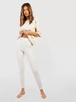 Image of Boohoo Textured Lounge Leggings - Stone, Size 6, Women