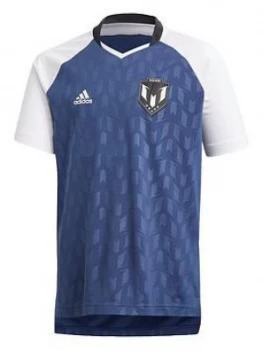 Image of Boys, adidas Messi Icon Tee, Blue, Size 5-6 Years