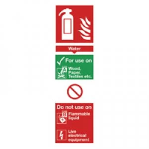 Image of Blick Safety Sign Fire Extinguisher Water 280x90mm Self-Adhesive F200S