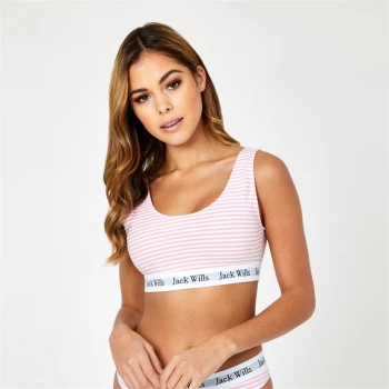 Image of Jack Wills Carter Scoop Back Bralette - White/Pink