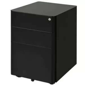 Image of Hudson 3 Drawer Metal Filing Cabinet, black