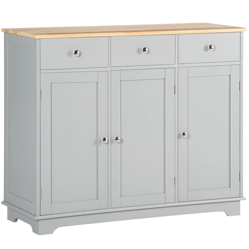 Image of HOMCOM Sideboard Buffet Cabinet with Storage Cabinets and Drawers Grey 835-511GY