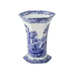 Image of Spode Blue Italian Hexagonal Vase 27Cm H Single