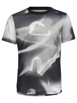 Image of adidas Heat.rdy Hiit T-Shirt, Grey/Black, Size 11-12 Years